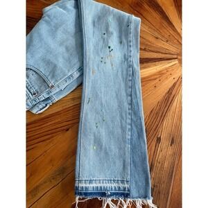 Levis Club d'Art Sauvage Jeans Frayed Hem Light Wash Vintage Style